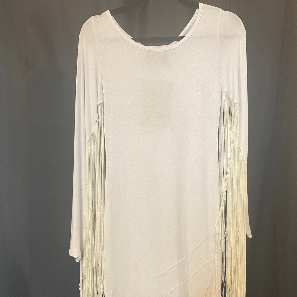 Long Sleeve Fringe Dress